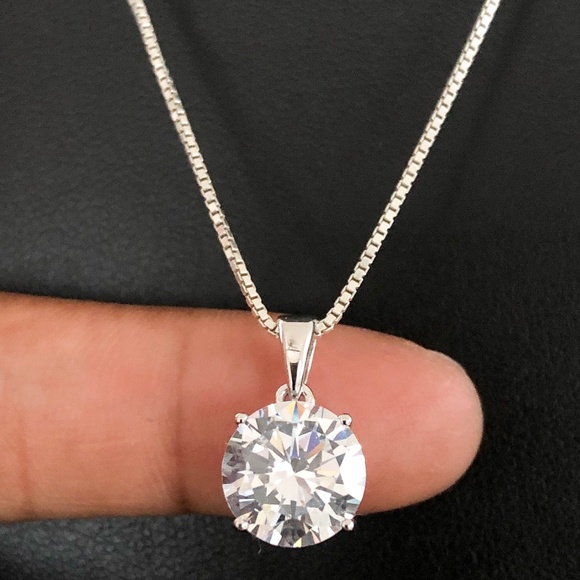 Sterling Silver Cz Necklace - Picture 3 of 8